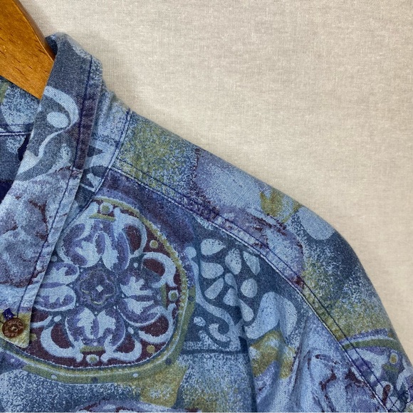 Vintage Quick Reflex Shirt Men Blue Size XL Made in Hong Kong - Picture 2 of 10